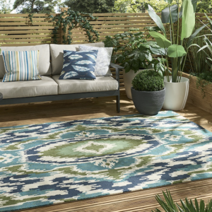 multi coloured teal rug (copy)